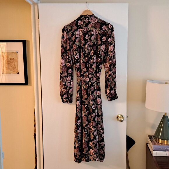 ARITZIA Wilfred Broadway Dress, black/berry floral, sz M - Picture 6 of 10